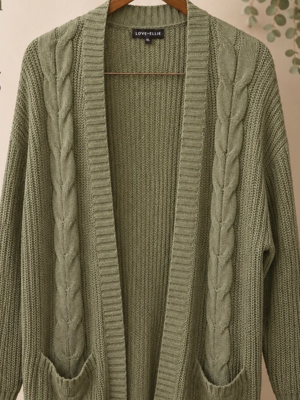 Love + Ellie Soft Green Open Cardigan